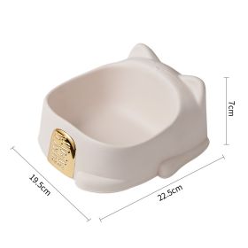 Pet Food Bowl Anti-Choking Cat Feeder Bowl Cat Neck Protection Food Bowl Raised Pet Cat Dog Food Bowls, Pet Food Bowls With Anti Slip Rubbers, Anti-Vo (Color: White)