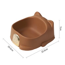 Pet Food Bowl Anti-Choking Cat Feeder Bowl Cat Neck Protection Food Bowl Raised Pet Cat Dog Food Bowls, Pet Food Bowls With Anti Slip Rubbers, Anti-Vo (Color: Brown)